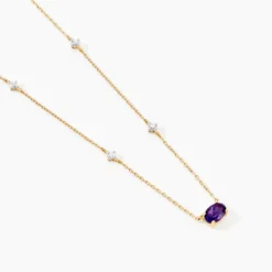 Collier Ayomide Or Jaune Améthyste Oxyde De Zirconium