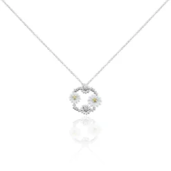 Collier Basil Argent Blanc Oxyde De Zirconium