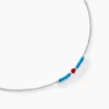 Collier Behati Argent Blanc Corail Turquoise
