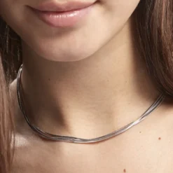 Collier Benedicta Argent Blanc