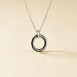 Collier Bertillianne Argent Blanc Céramique Et Oxyde De Zirconium