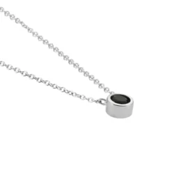 Collier Cadell Argent Blanc Oxyde De Zirconium Noir