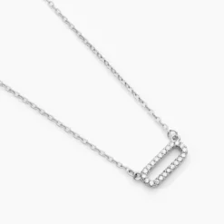 Collier Canelle Argent Blanc Oxyde De Zirconium