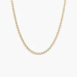Collier Capucin Or Jaune Maille Marine Plate