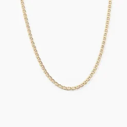 Collier Capucin Or Jaune Maille Marine Plate