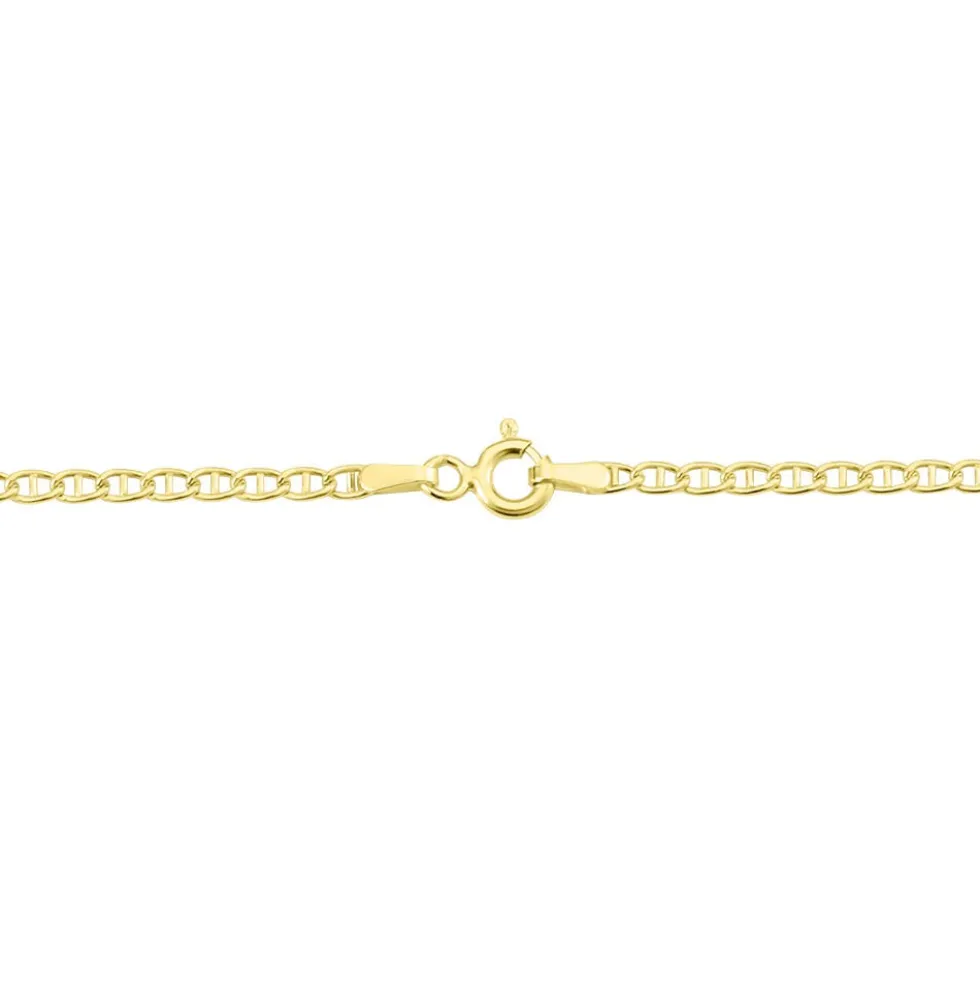 Collier Capucin Or Jaune Maille Marine Plate