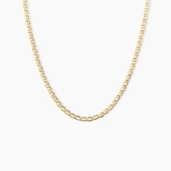 Collier Capucin Or Jaune Maille Marine Plate