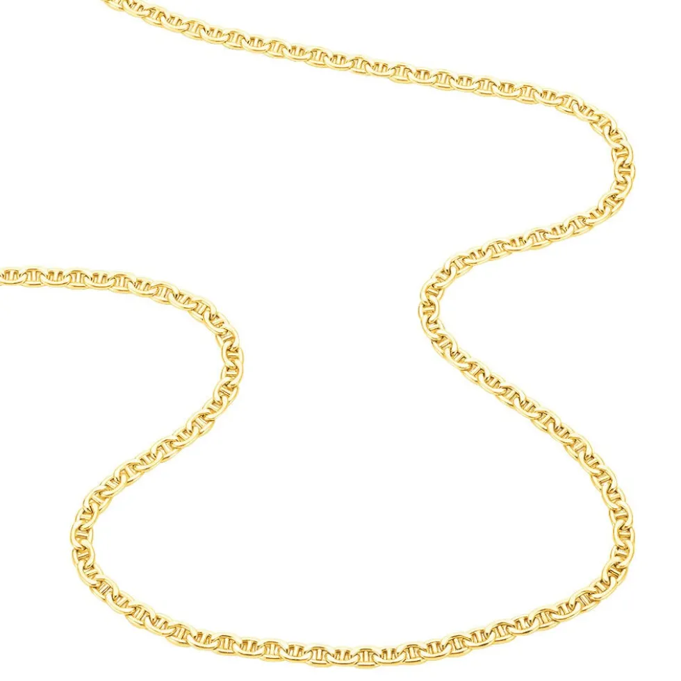 Collier Capucin Or Jaune Maille Marine Plate