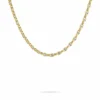 Collier Carlo Or Bicolore Maille Marine Ronde