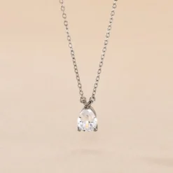 Collier Carolyn Argent Blanc Oxyde De Zirconium