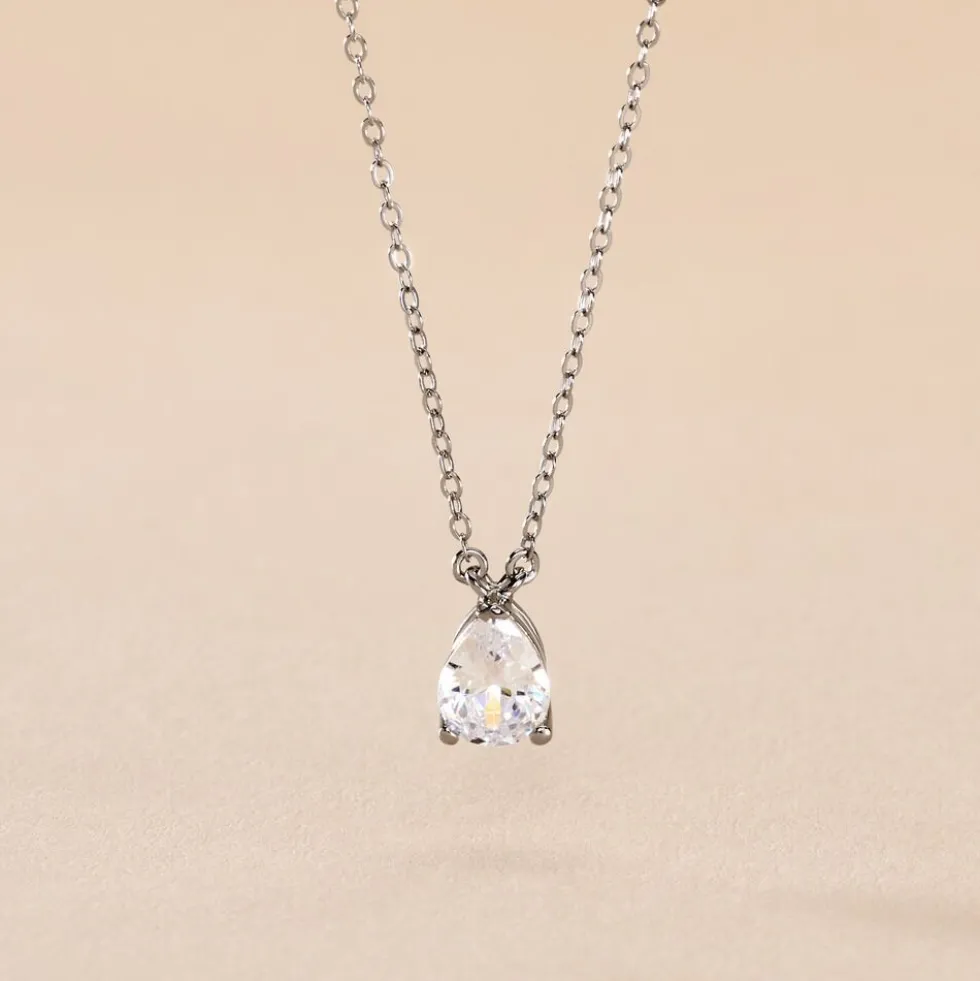 Collier Carolyn Argent Blanc Oxyde De Zirconium