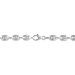 Collier Carrus Maille Grain De Cafe Argent Blanc