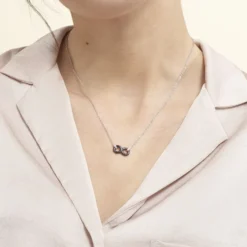 Collier Celinia Argent Blanc Céramique Et Oxyde De Zirconium