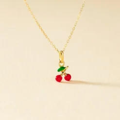 Collier Cherry Cerise Or Jaune