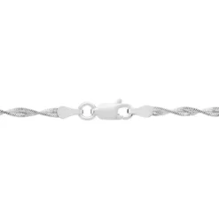 Collier Ciana Torsade Diamante Argent Blanc