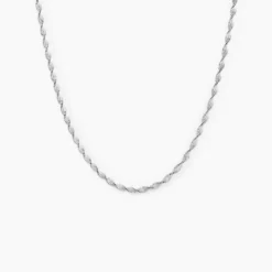 Collier Ciana Torsade Diamante Argent Blanc