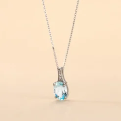 Collier Cindy Or Blanc Topaze Oxyde De Zirconium