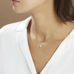 Collier Cindy Or Blanc Topaze Oxyde De Zirconium