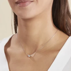 Collier Clara Argent Blanc