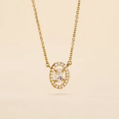 Collier Classical Plaqué Or Jaune Oxyde De Zirconium