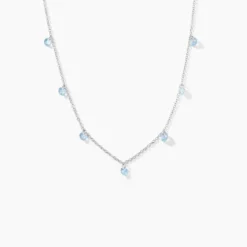 Collier Collie Argent Blanc Oxyde De Zirconium