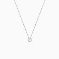 Collier Columbine Or Blanc Oxyde De Zirconium Blanc