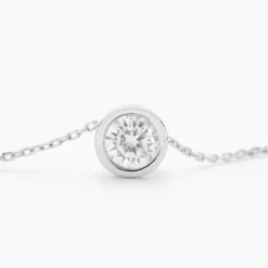 Collier Columbine Or Blanc Oxyde De Zirconium Blanc