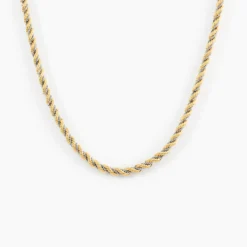 Collier Cordelia Maille Corde Et Venitienne Or Bicolore