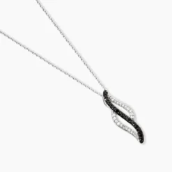 Collier Courbes Or Blanc Diamant