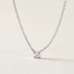 Collier Court Argent Blanc Lylwenn Oxyde De Zirconium