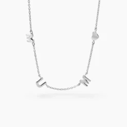 Collier Cœur D'amour Argent Blanc