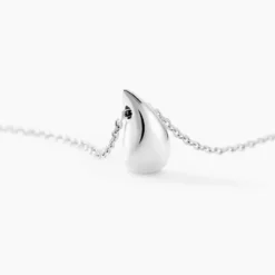 Collier Curve Argent Blanc