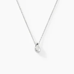 Collier Curve Argent Blanc