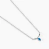 Collier Cyane Argent Blanc Turquoise