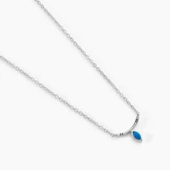 Collier Cyane Argent Blanc Turquoise