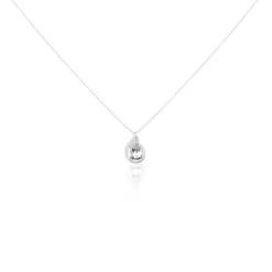 Collier Daen Or Blanc Topaze Oxyde