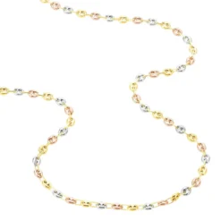 Collier Dami Maille Grain De Cafe Or Tricolore