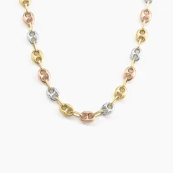 Collier Dami Maille Grain De Cafe Or Tricolore