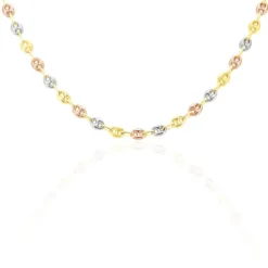 Collier Dami Maille Grain De Cafe Or Tricolore