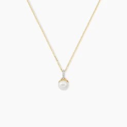 Collier Delight Or Jaune Perle De Culture Oxyde De Zirconium