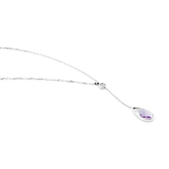 Collier Dennis Or Blanc Amethyste