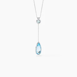 Collier Dennis Or Blanc Topaze