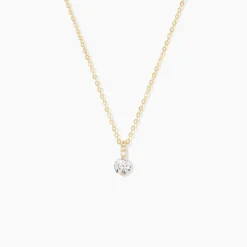 Collier Derby Or Jaune Oxyde De Zirconium