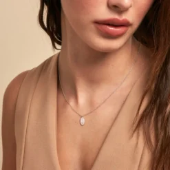 Collier Dhyana Argent Blanc Oxyde De Zirconium
