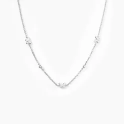 Collier Diep Argent Blanc Oxyde De Zirconium