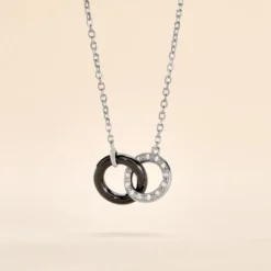 Collier Dina Argent Blanc Céramique Et Oxyde De Zirconium