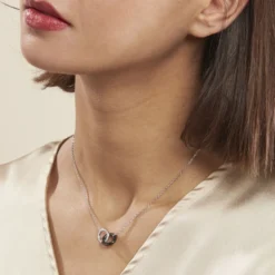 Collier Dina Argent Blanc Céramique Et Oxyde De Zirconium