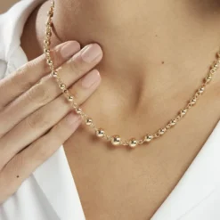 Collier Diona Diona Maille Boule Or Jaune