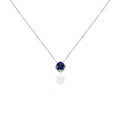 Collier Dwight Argent Blanc Oxyde De Zirconium Bleu