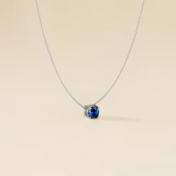 Collier Dwight Argent Blanc Oxyde De Zirconium Bleu